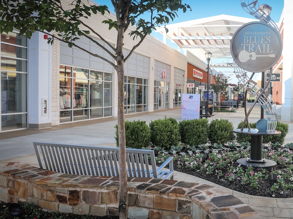 shopping center with nice commercial landscaping